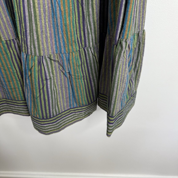 Vintage Suttles and Seawinds Tiered Striped Midi Skirt Sz M (Waist 28) Cotton - Picture 3 of 12